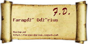 Faragó Dárius névjegykártya