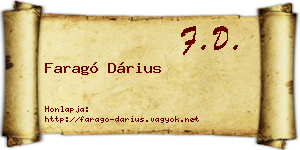 Faragó Dárius névjegykártya